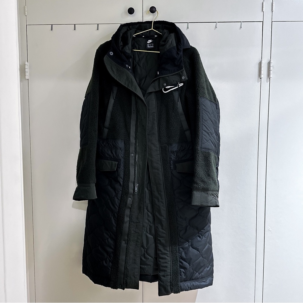nike men's long padded jacket